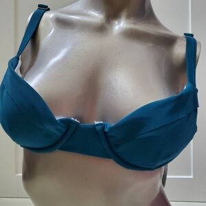 Peacock green bikini top underwire tie back